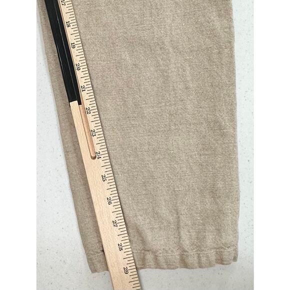J Jill Womens Pants Size 12 (27.5x29) Tan Khaki 100% Linen Tapered Leg High Rise - Picture 6 of 7